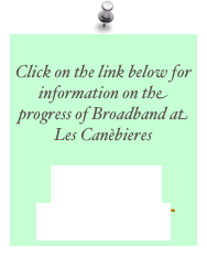 
Click on the link below for information on the progress of Broadband at Les Canèbieres

Internet Update.pdf